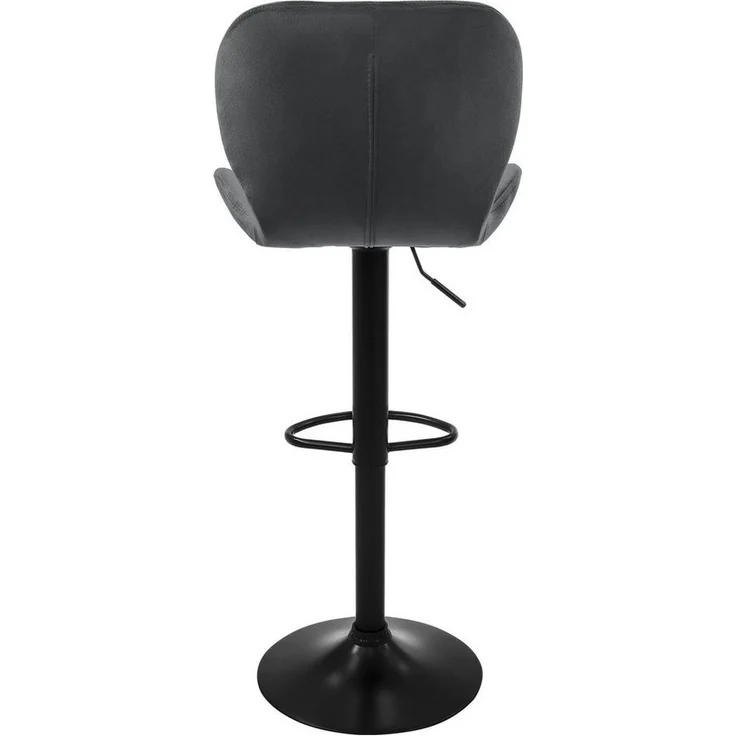 ML-DESIGN Barhocker Gepolsterter Barstuhl mit Rückenlehne und Fußstütze, 360° drehbar (Komplett-Set, 2 St), Bistrohocker aus Samt, Grau, Drehstuhl Hocker Tresenhocker – Bild 3