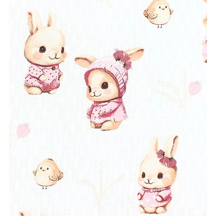 TupTam Baby Wickeltischauflage mit Baumwollbezug Gemustert, Farbe: Kaninchen/Rosa, Größe: 75x85 cm – Bild 7