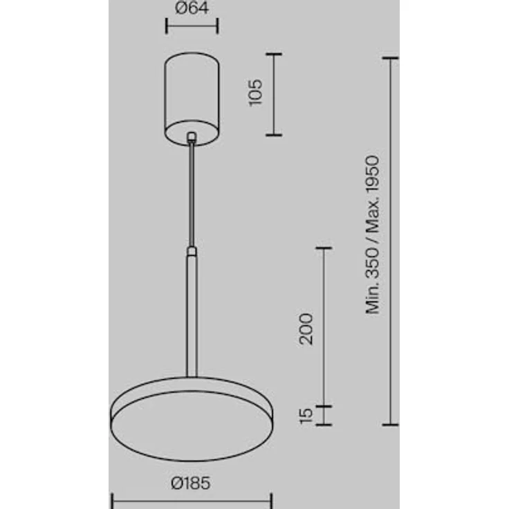 MAYTONI DECORATIVE LIGHTING Pendelleuchte Plato, moderne Aluminiumleuchte, 12W, 790 Lumen, warmweiß, für Küche, Schlafzimmer, Wohnzimmer, Esszimmer, Lobby – Bild 2