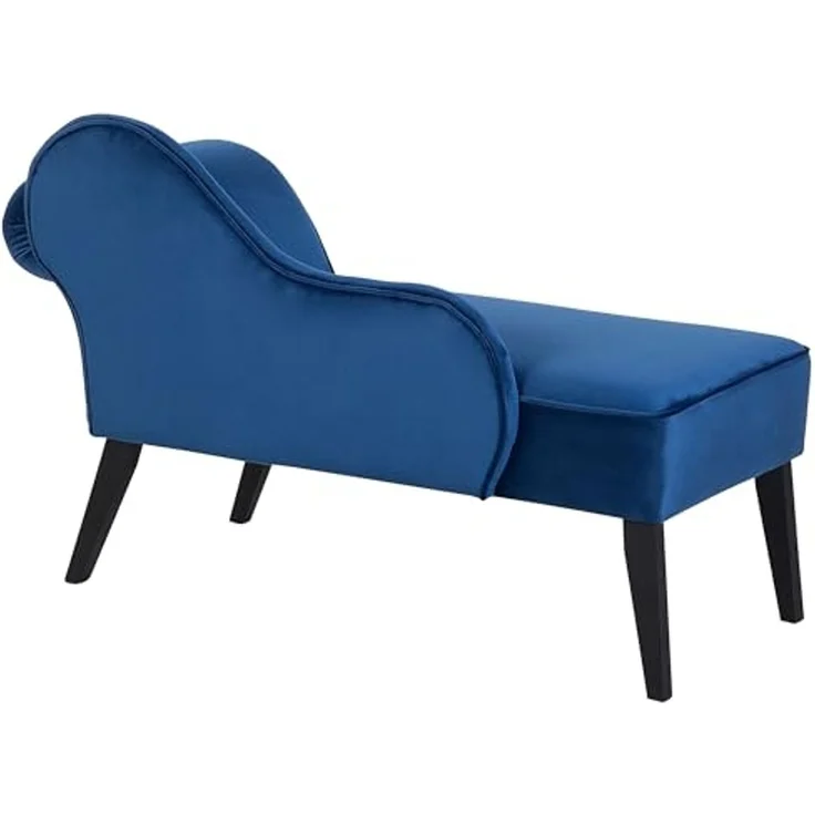 Chaiselongue Samtstoff kobaltblau rechtsseitig BIARRITZ – Bild 5