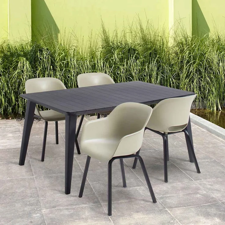 Keter Gartenstuhl mit Metallbeinen Noa 2 Stk. Silber-Salbei 447616 – Bild 2