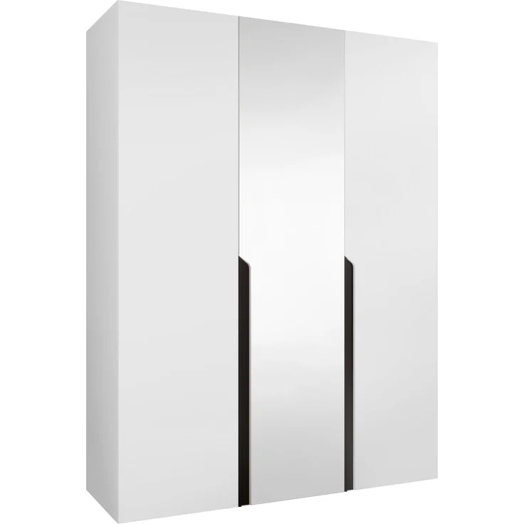 Kleiderschrank Veluna II 150 (Farbe: Weiß / Weiß + Schwarz) – Bild 1