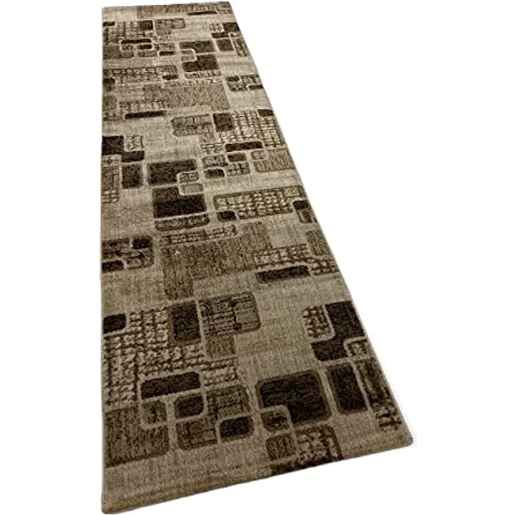 Vimoda Designteppich Kurzflor Modern braun beige, Rechteckig, Höhe: 8 mm, Läufer Kariert Retro, meliert – Bild 6