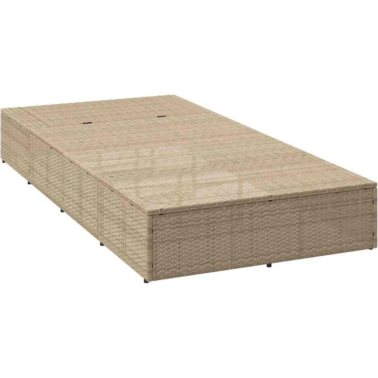 vidaXL Sonnenliege mit schwebender Auflage Beige Poly Rattan 4104206 – Bild 5