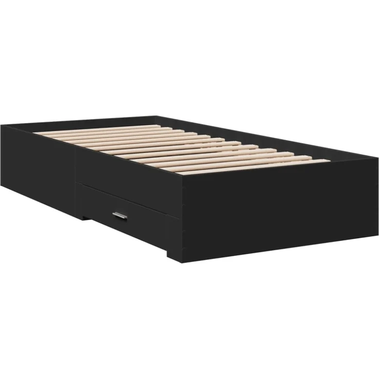 vidaXL Bettgestell mit Schubladen Schwarz 75x190 cm Holzwerkstoff 3280441 – Bild 8