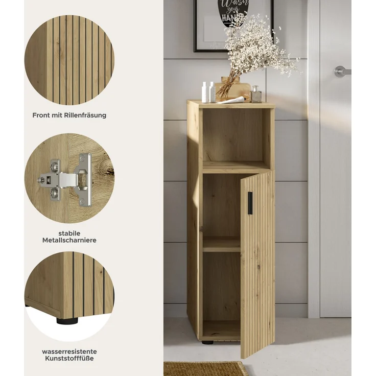 Badschrank B/H/T: 30x95x30 cm in Artisan Oak Nachbildung und -- – Bild 7