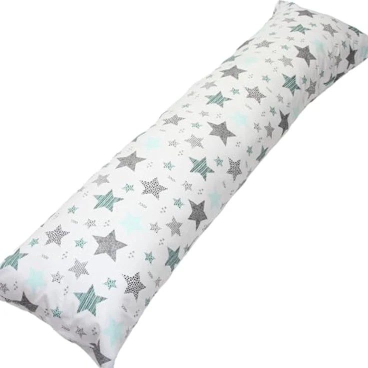 EMI & SAM Stillkissen Bezug Ersatzbezug 40x145cm für Seitenschläfer, 20L. Sterne Minze - Bezug – Bild 2