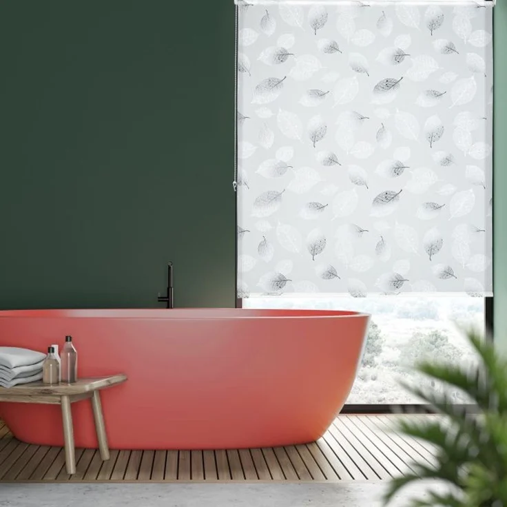 Relaxdays Duschrollo mit Blätter Design – Bild 3