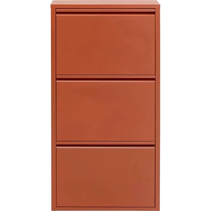 Kare Design Schuhschrank Caruso, Braun, Metall, mit 3 Klappen, Schuhablage für 6 Paar Schuhe, schmal, platzsparend, hoch, Schuhregal, Eingangsbereich, 104 x 50 x 15 cm – Bild 2
