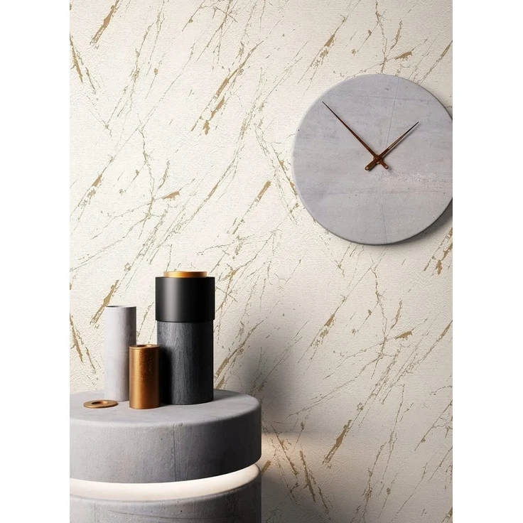 Newroom Vliestapete, Beige Tapete Modern Marmor - Marmoroptik Marmor-Tapete Creme Gold 3D Optik Glamour Metallic für Wohnzimmer Schlafzimmer Küche, Marmoroptik, Marmor-Tapete – Bild 2