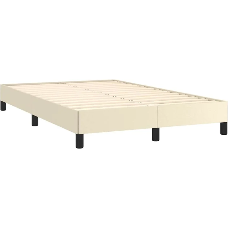 Einzelbettgestell Design für Erwachsene ohne Matratze Creme 120x190 cm Kunstleder d4264e – Bild 3