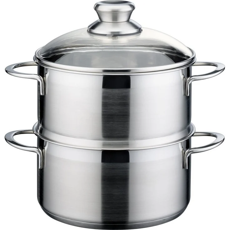 GSW Dampfgartopf Mirage, Edelstahl 18/8 (1-tlg), Dampfkochtopf, Ø 18 cm, Induktion – Bild 1