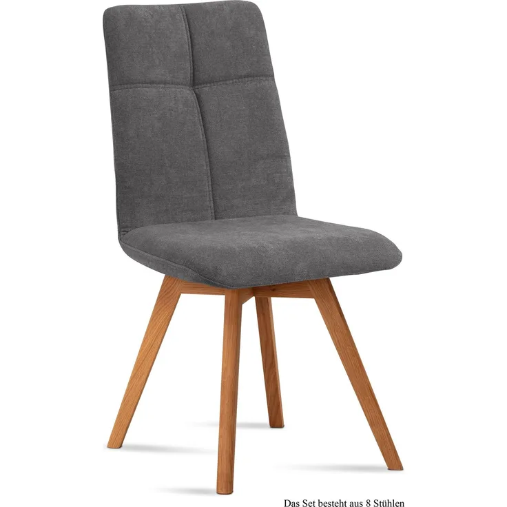 Esszimmerstuhl (8er-Set) Dimut 47x92x60 Eiche geölt/Grau