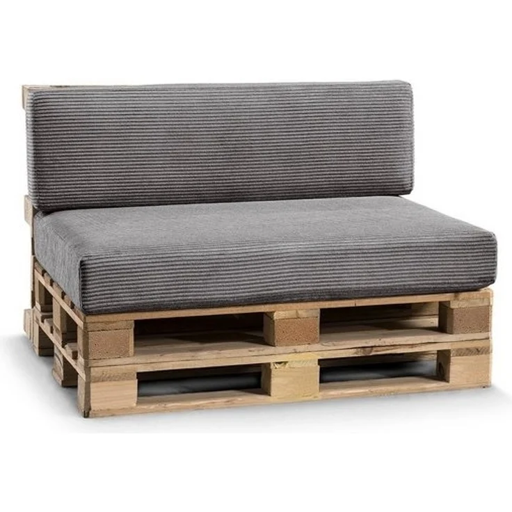 Gutekissen, Palettenkissen, Gartensofakissen, Sitzkissen, Rückenlehne gefüllt mit Poulirette-Schaum, viele Farben und Größen PFL (Set (Sitzkissen 120x80 +Rückenlehne 120x40), Dunkelgrau) – Bild 4
