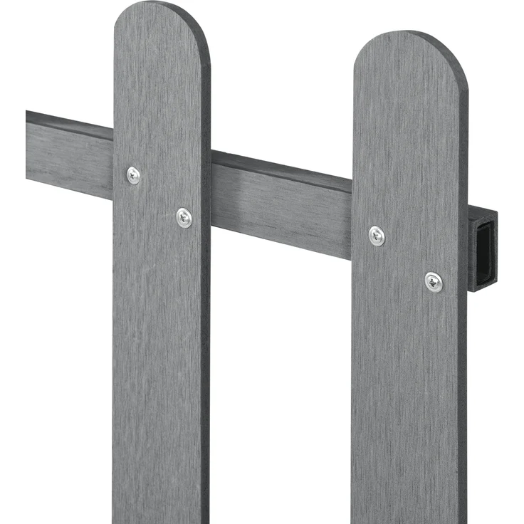 Gartenzaun Elda WPC 200x60 cm Grau neu. holz – Bild 4