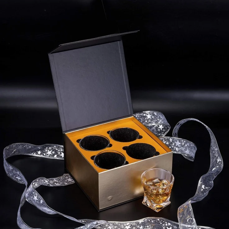 Whiskey Gläser Set Kristallglas 300ml 4-teilig Geschenk Box Brillante – Bild 5