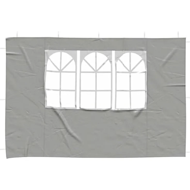vidaXL Pavillon 300 x 195 cm, Party Zelt Seitenteil 2er Set in Hellgrau aus PE – Bild 6
