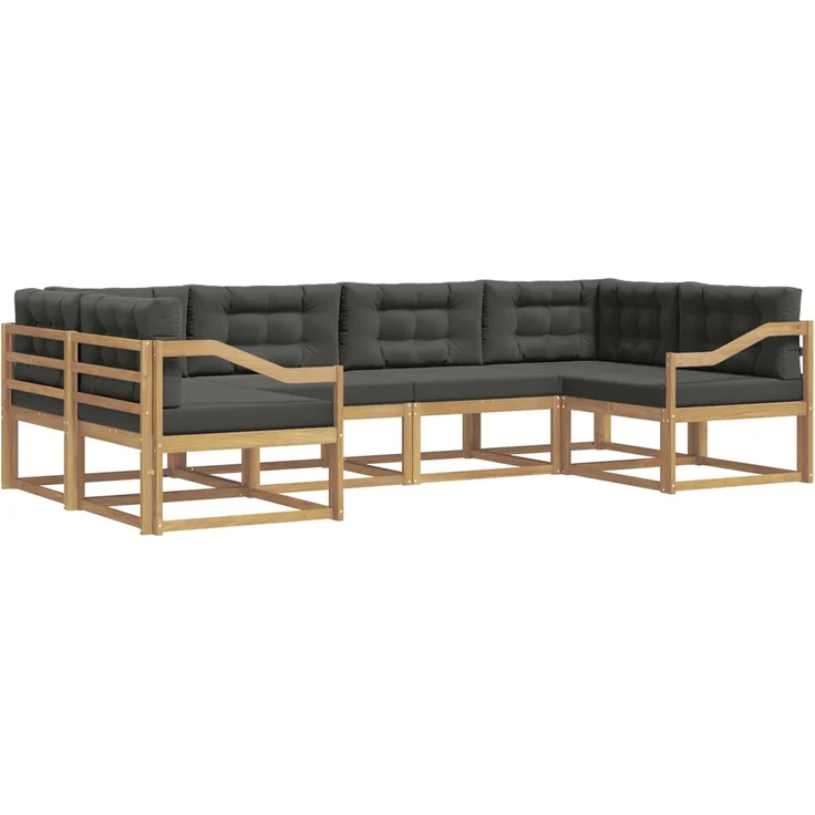 vidaXL Outdoor-Sofagarnitur 6 stk. 6-Sitzer Weiß und Anthrazit 3386951 – Bild 2