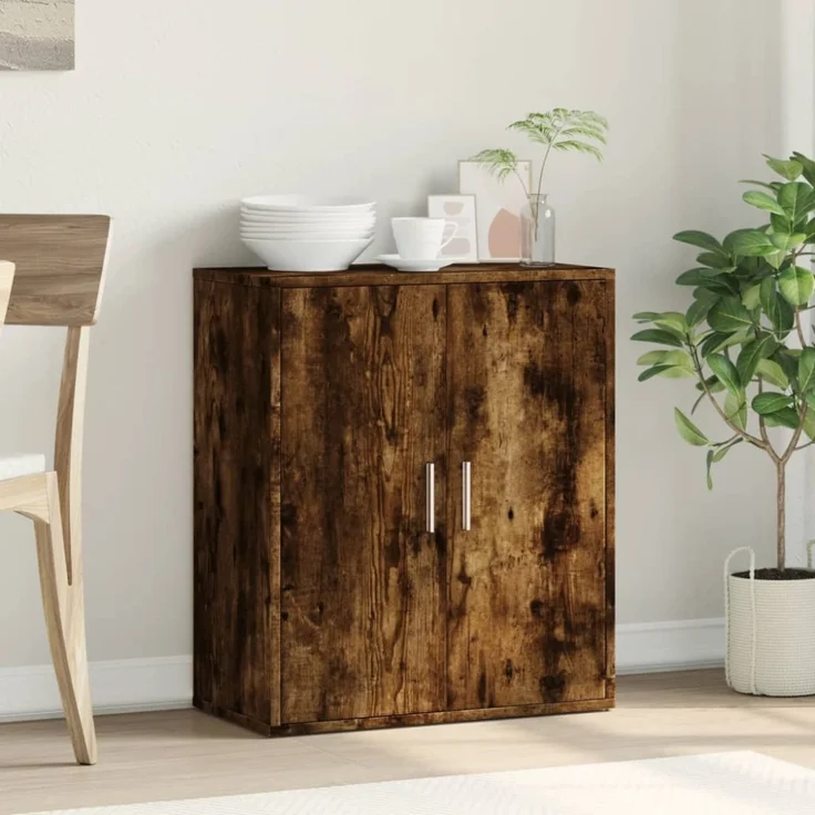 vidaXL Sideboard Räuchereiche 60x31x70 cm Holzwerkstoff 840461 – Bild 2