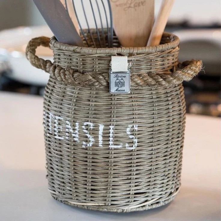 Rivièra Maison Aufbewahrungskorb Rivièra Maison Rustic Rattan Utensils Pot – Bild 3