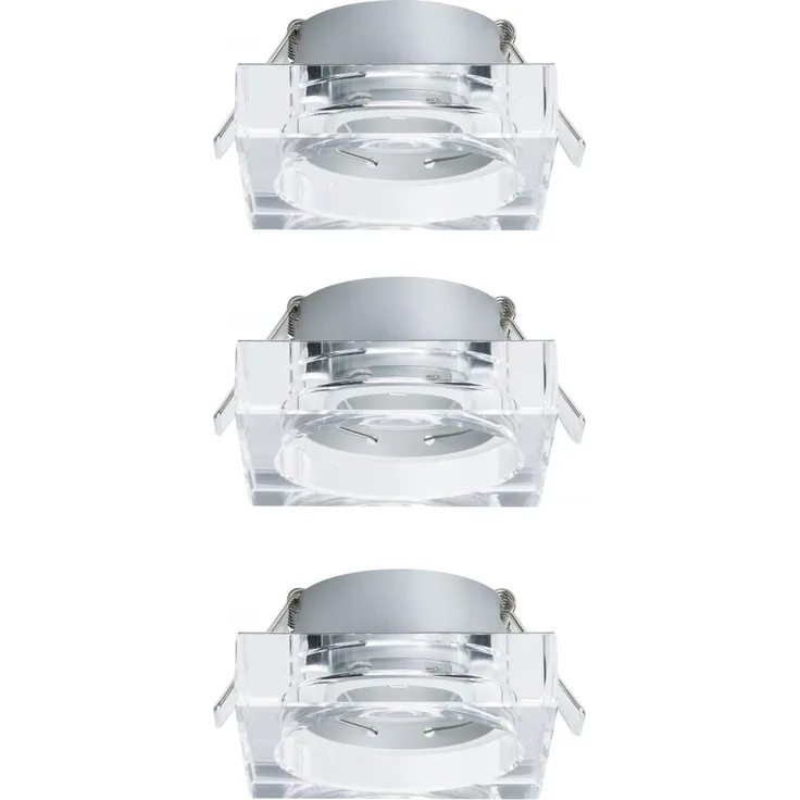 Einbaustrahler 2Easy Spot-Set Premium 3er-St 8x8 cm transparent 1-flammig quadratisch