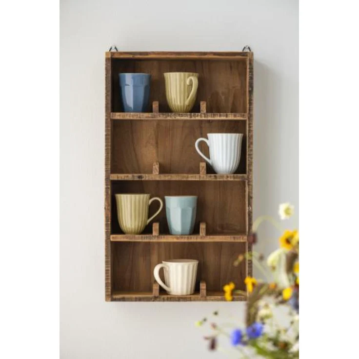 Wandregal Regal 4 Ablagen mit Fachteilern 12 Fächer Holz Unika Laursen 21024-30 – Bild 6