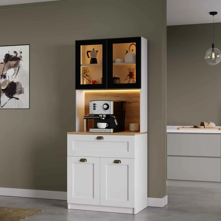 Skye Decor 'Nero Solo 1600-225' Kaffeestation, Weiß, 80 x 190 x 44 cm – Bild 2