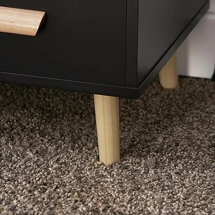 SoBuy Nachttisch FBT95-SCH, Beistelltisch mit 3 Schubladen, Schwarz, kompakte Maße und modernes Design – Bild 7