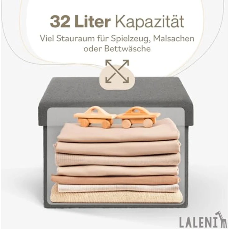 Laleni Sitztruhe Sitzbank mit Stauraum geräumig, Aufbewahrungsbox mit Deckel – Bild 6