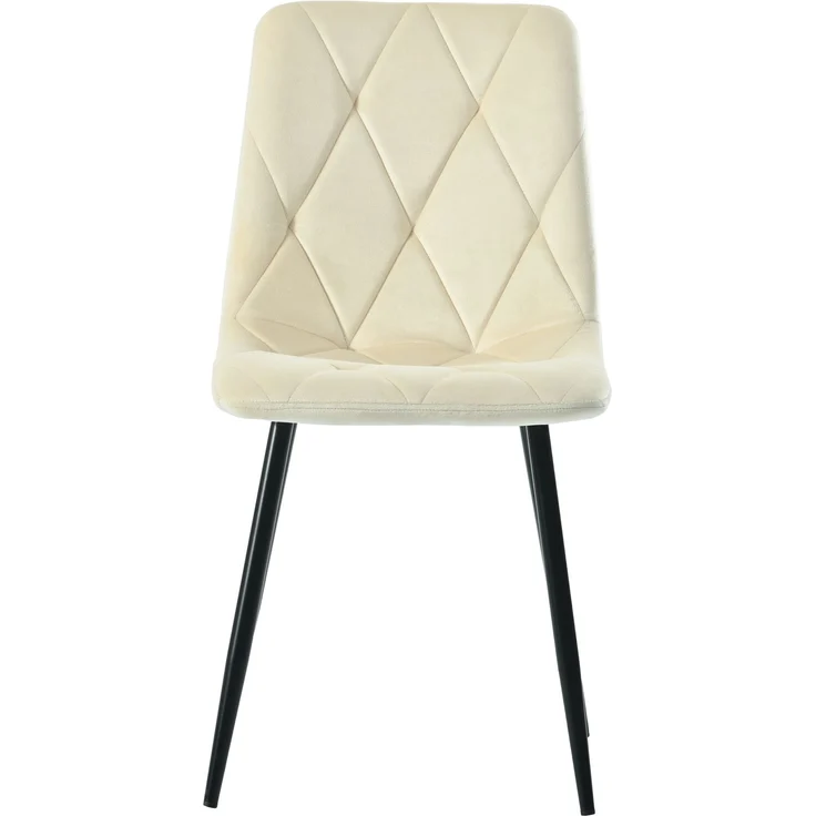 Esszimmerstuhl (4er Set) 45x40x86 cm beige Samt, Metallgestell, Fischgrätenmuster – Bild 7