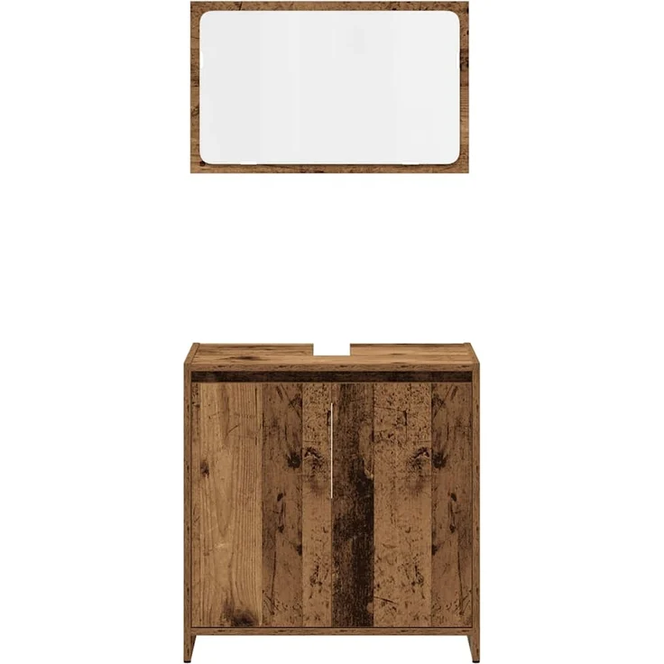 vidaXL 4-tlg. Badmöbel-Set Altholz-Optik Holzwerkstoff 3328555 – Bild 7