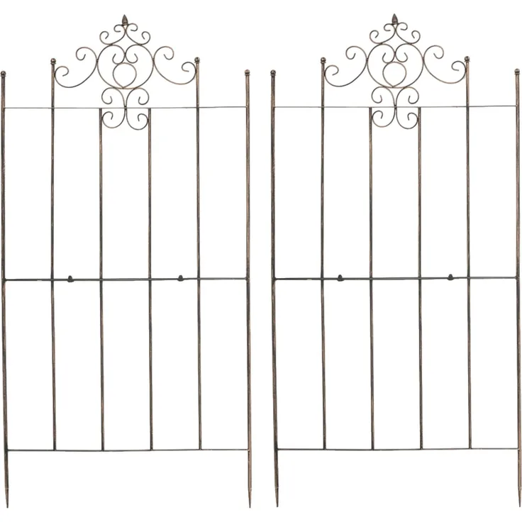 Rankgitter HEIKE 2er Set - 85,5x2x170cm, Metall, Bronze | Rankhilfe Kletterpflanzen Gartendekoration