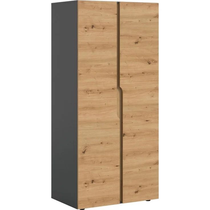 Home affaire Kleiderschrank BJÖRNEBORG, TOPSELLER!, Schlafzimmerschrank, Garderobe, Schrank (inklusive Wechselblende in anthrazit und Artisan Eiche Nachbildung) Breite 80cm, Kleiderstange, 2 Böden – Bild 5