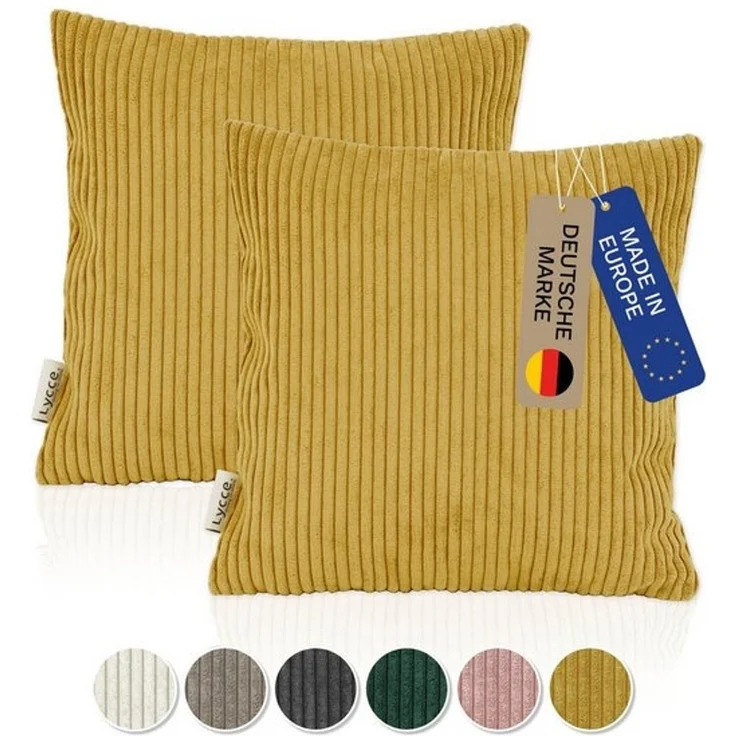 Lycce Dekokissen Kissenbezug 2er Set CORD Stoff (50 x 50 cm) - made in EU – Bild 4