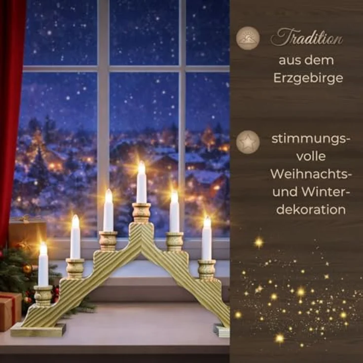 Weigla Lichterbogen Schwede, Weihnachtsdeko, Made in Germany (1-tlg), 7-flammig – Bild 4
