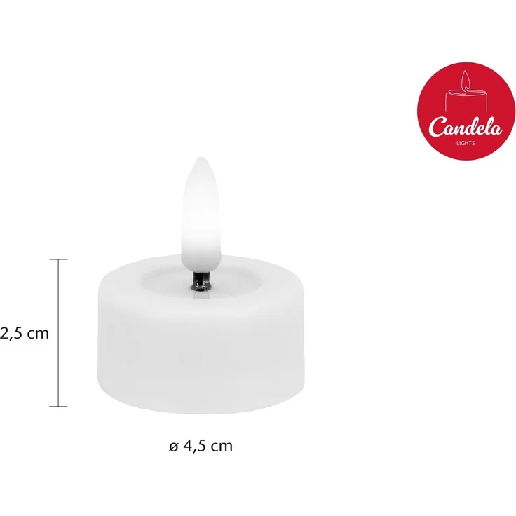 LC Home LED-Kerze Candela Lights LED Kerzen Teelichter 12er Set ?4,5cm – Bild 4