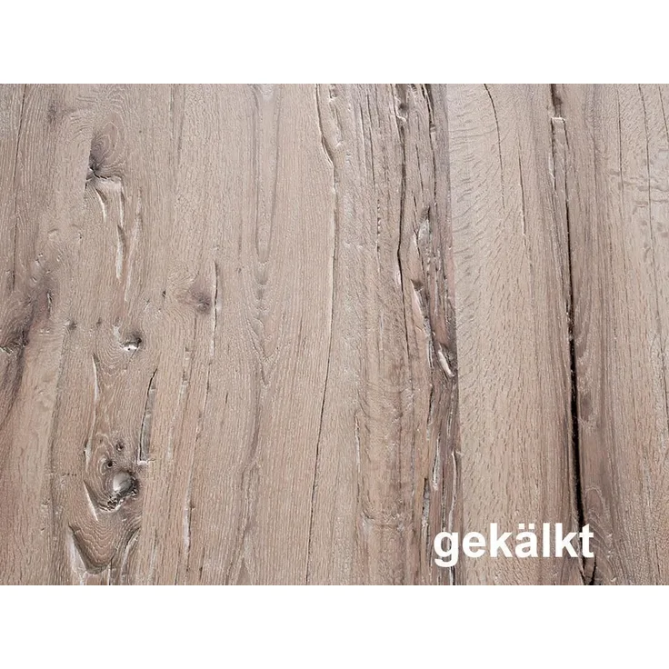Esstisch >Castello I< in Eiche/gekälkt aus Massivholz - 260x76x100cm (BxHxT)
