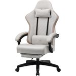 GTPLAYER Gaming-Stuhl Ergonomischer Gaming Sessel Schreibtischstuhl mit Stoffoberfläche (Pacekung), Federsitzkissen mit Fußstütze