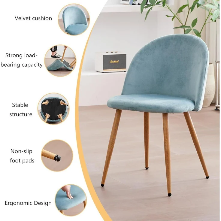 Esszimmerstuhl Samt Set Wohnzimmer Schlafzimmer Küche 2 4 Stühle – Bild 5