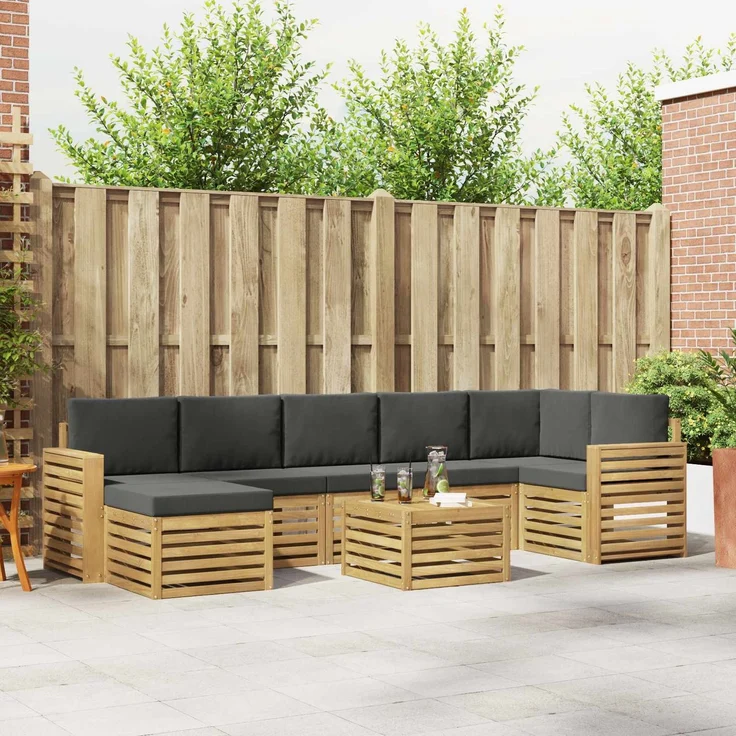vidaXL Outdoor-Sofagarnitur 8 stk. 8-Sitzer Weiß und Anthrazit 3392242 – Bild 1