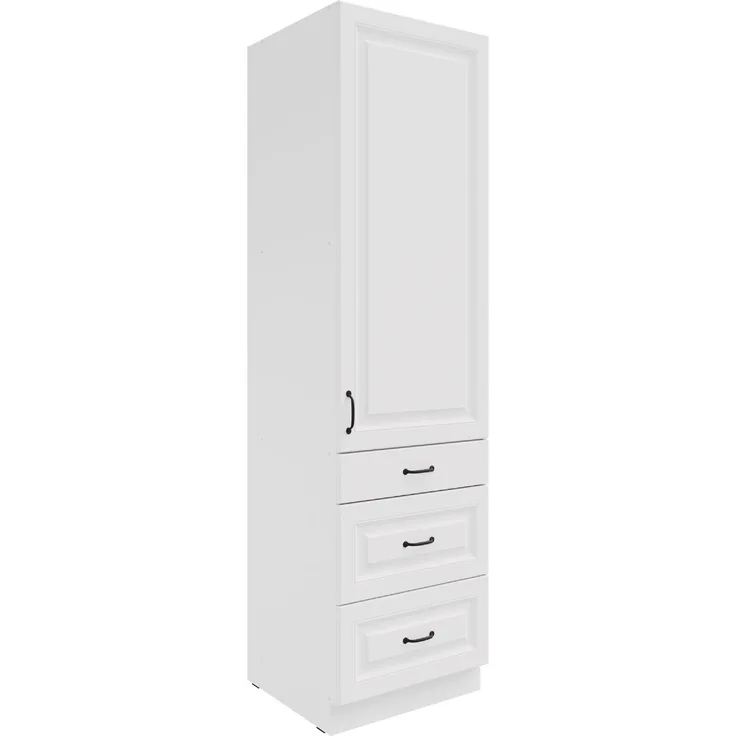 Küchen Hochschrank 60 cm Stilo Weiss Küchenzeile Küchenblock mit Schubladen