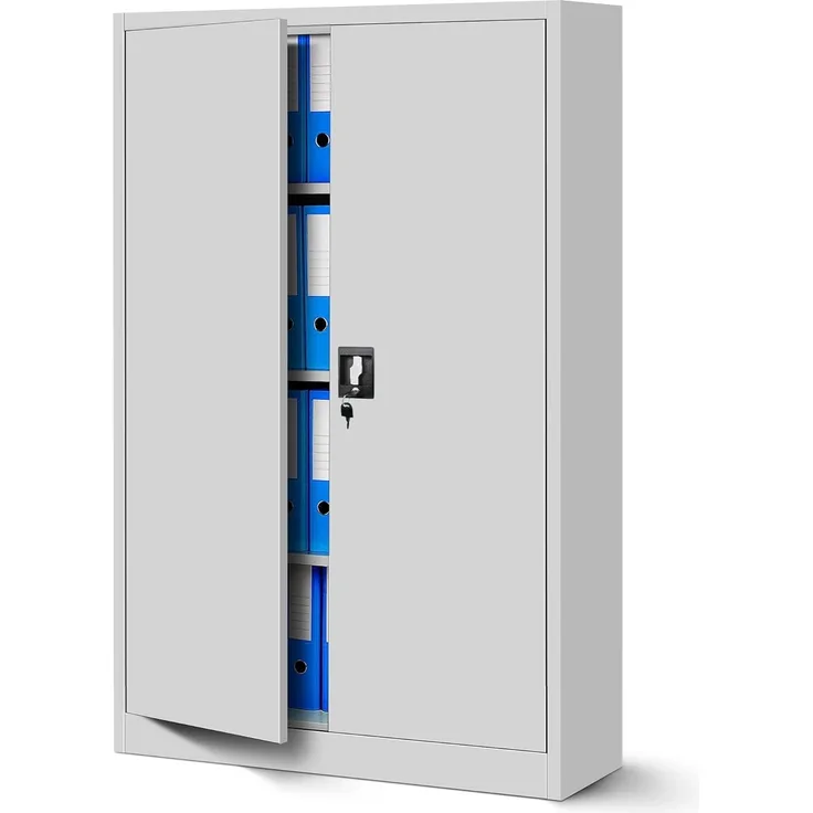 Aktenschrank Büroschrank Stahlschrank grau 140 x 90 x 40