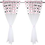 TupTam Kinderzimmer Voile Vorhänge mit Tunnelzug Set, Sterne Rosa, ca. 140x160 cm