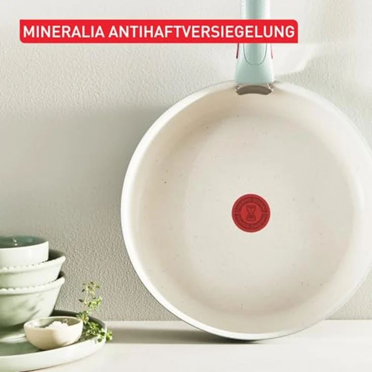 Tefal Ingenio Serenity Kochgeschirr-Set 11-teilig, Mineralia Antihaftversiegelung, platzsparend, stapelbar, für alle Herdarten, spülmaschinengeeignet, Eucalyptus, L828SB04 – Bild 6