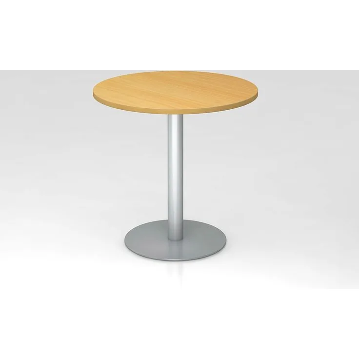 Besprechungstisch STF08 80cm Ø rund Buche Gestellfarbe: Silber