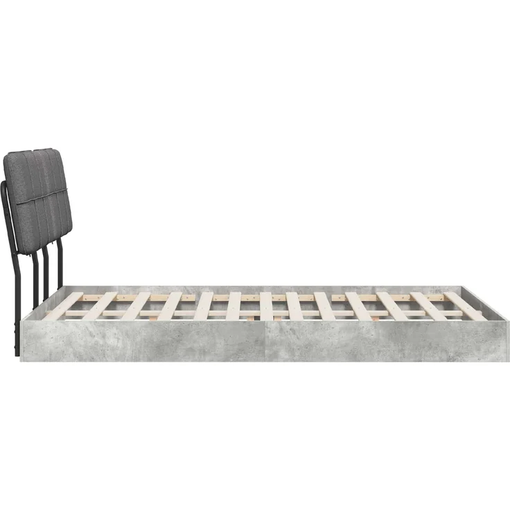 vidaXL Bettgestell mit Kopfteil Betongrau und Hellgrau 140 x 200 cm 8003088 – Bild 4