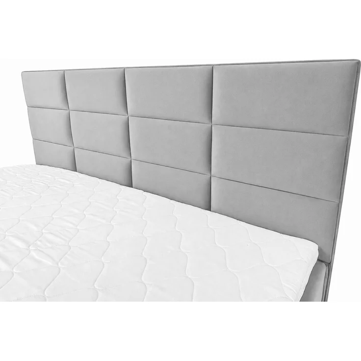 KRISAN MÖBEL Kontinentalbett RIO in Hellgrau 120 x Grau 108 x 200 cm mit Topper und Bettkasten – Bild 2