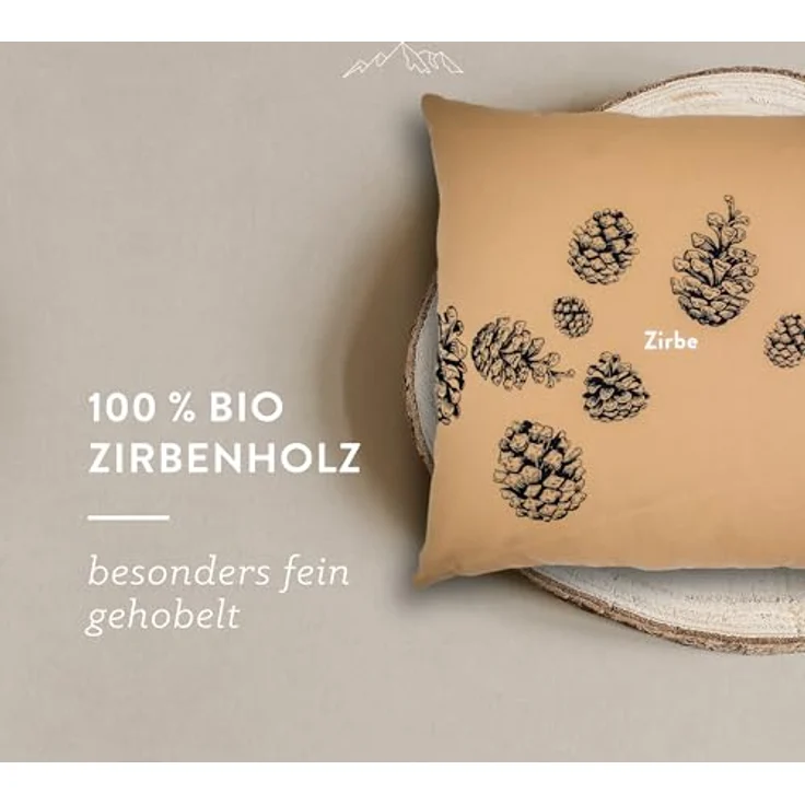 AllgäuQuelle Bio ZirbenKissen mit 100% Zirbenspänen, natürliches Duftkissen 1000g, 45x45 cm, ohne künstliche Zusatzstoffe – Bild 3