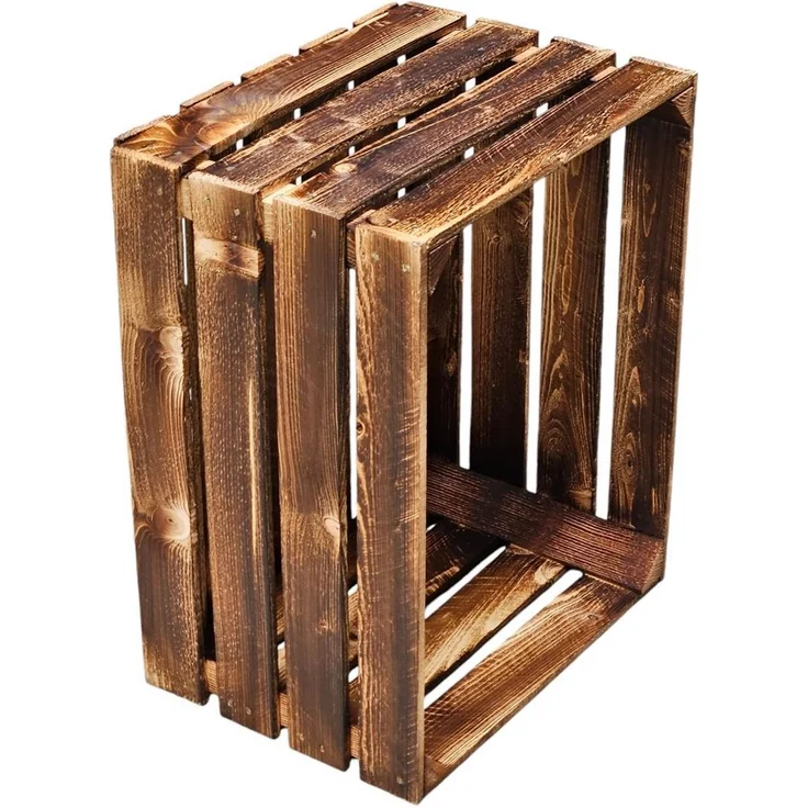 Obstkisten Geflammt Neu Dunkel 50 x 40 x 30cm 3 X – Bild 2