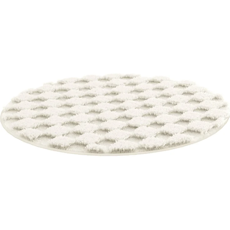 OTTO home Badematte Naala, Badvorleger, Badezimmer Teppich, sehr weich, Höhe 20 mm, rutschhemmend beschichtet, fußbodenheizungsgeeignet, schnell trocknend, Polyester, rund, Karo-Muster, auch als 2-teiliges Set erhältlich, Made in Europe – Bild 3